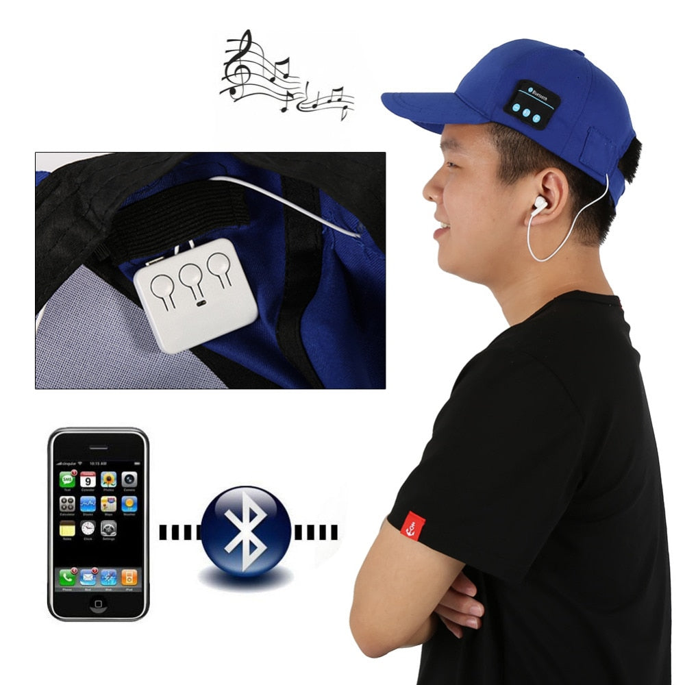 Bluetooth 5.0 Headphones Headset Baseball Cap