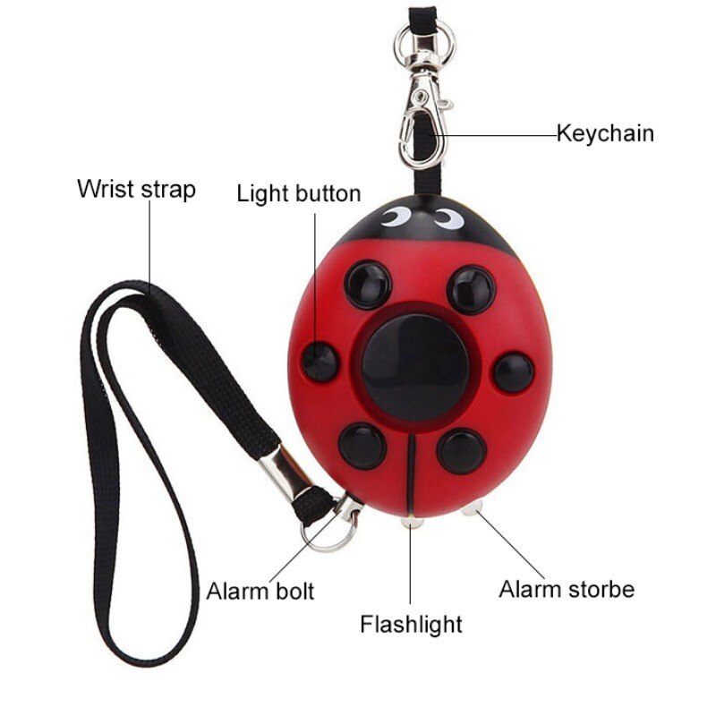 Ladybug Self Defense Siren Safety Alarm for Women Keychain
