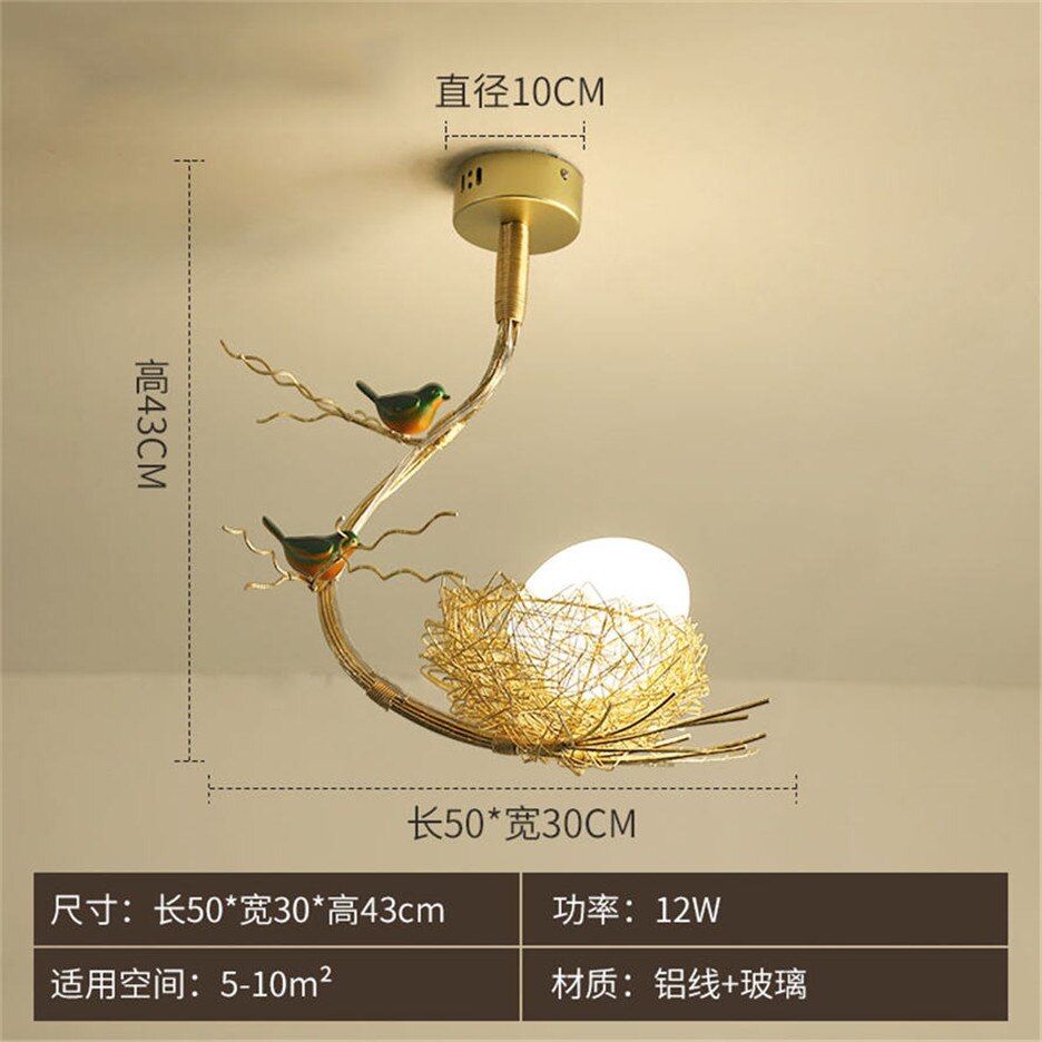Nordic Modern Design Bird'S Nest Glass Chandelier