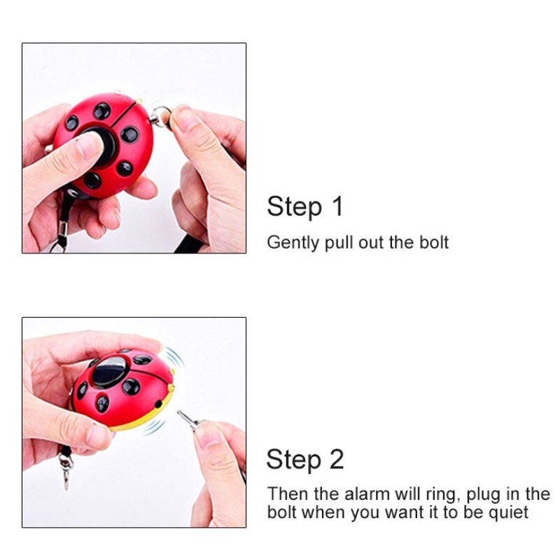 Ladybug Self Defense Siren Safety Alarm for Women Keychain