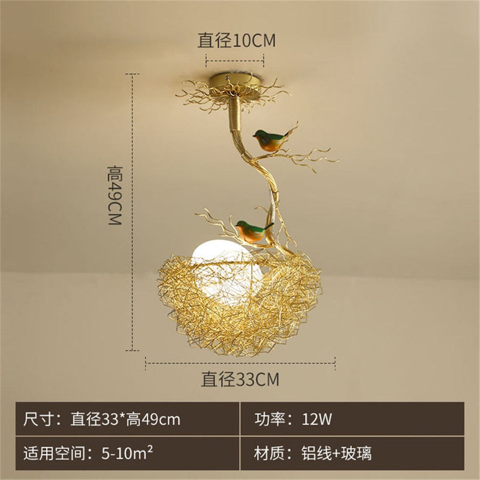 Nordic Modern Design Bird'S Nest Glass Chandelier