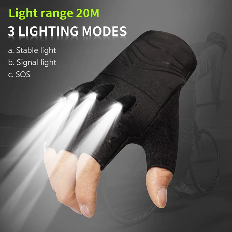 Rechargeable Mountain bike LED Flashlight Cycling Gloves