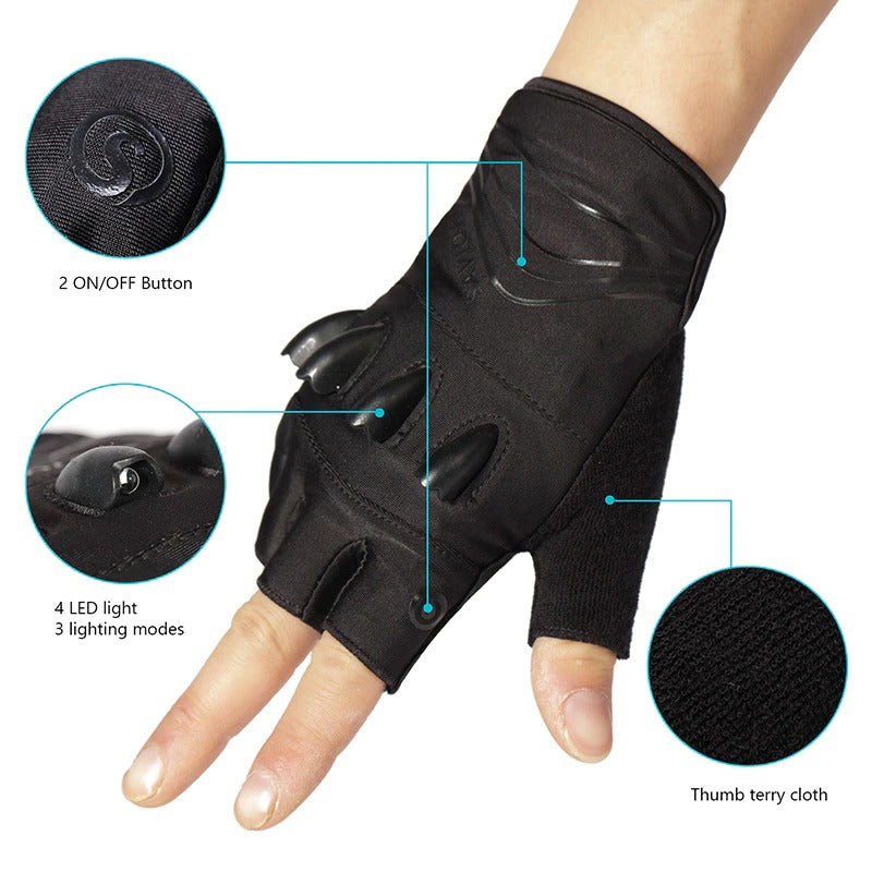Rechargeable Mountain bike LED Flashlight Cycling Gloves