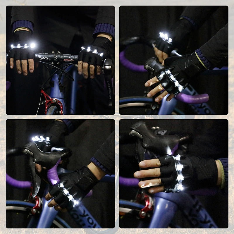 Rechargeable Mountain bike LED Flashlight Cycling Gloves
