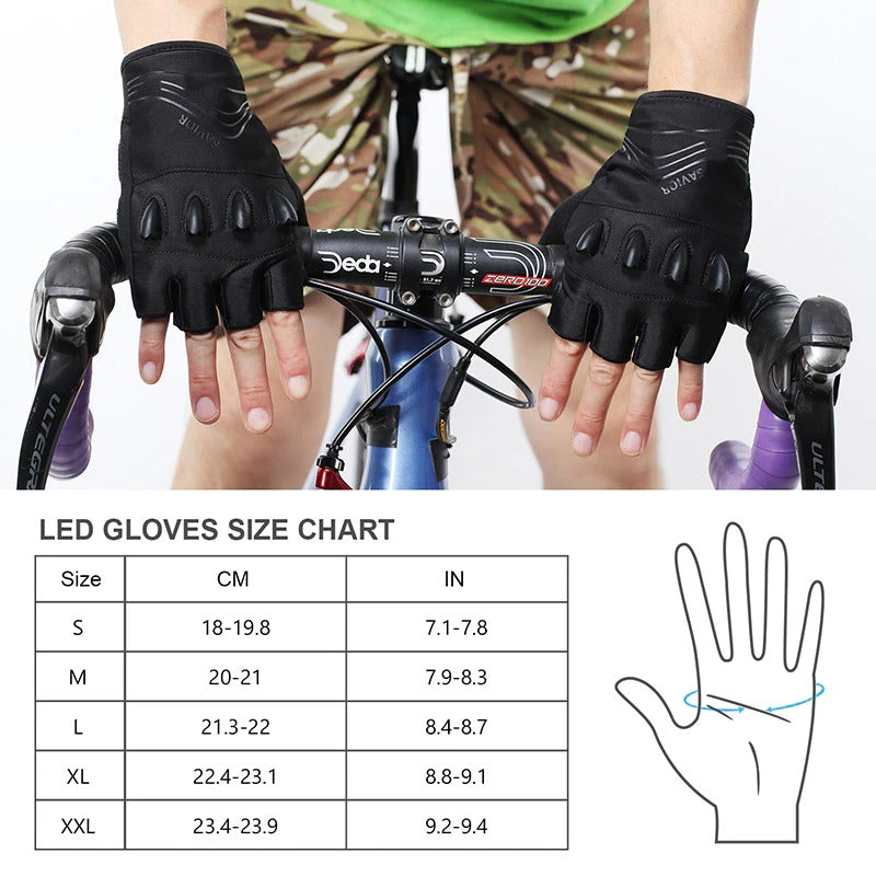 Rechargeable Mountain bike LED Flashlight Cycling Gloves