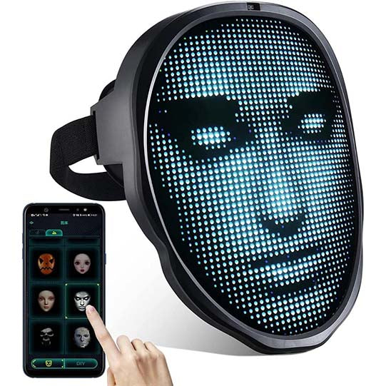 Led Bluetooth APP Face Mask Halloween Rechargeable Smart Change Face