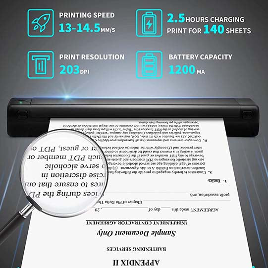 PORTABLE PRINTERS WIRELESS FOR TRAVEL M08F A4THERMAL PRINTER USE FOR MOBILE OFFICE
