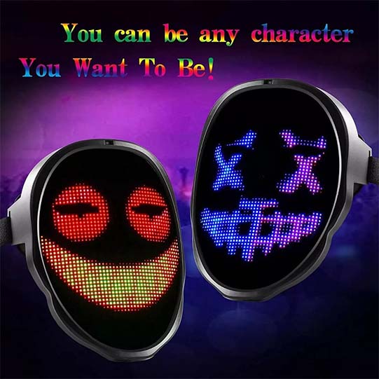 Led Bluetooth APP Face Mask Halloween Rechargeable Smart Change Face