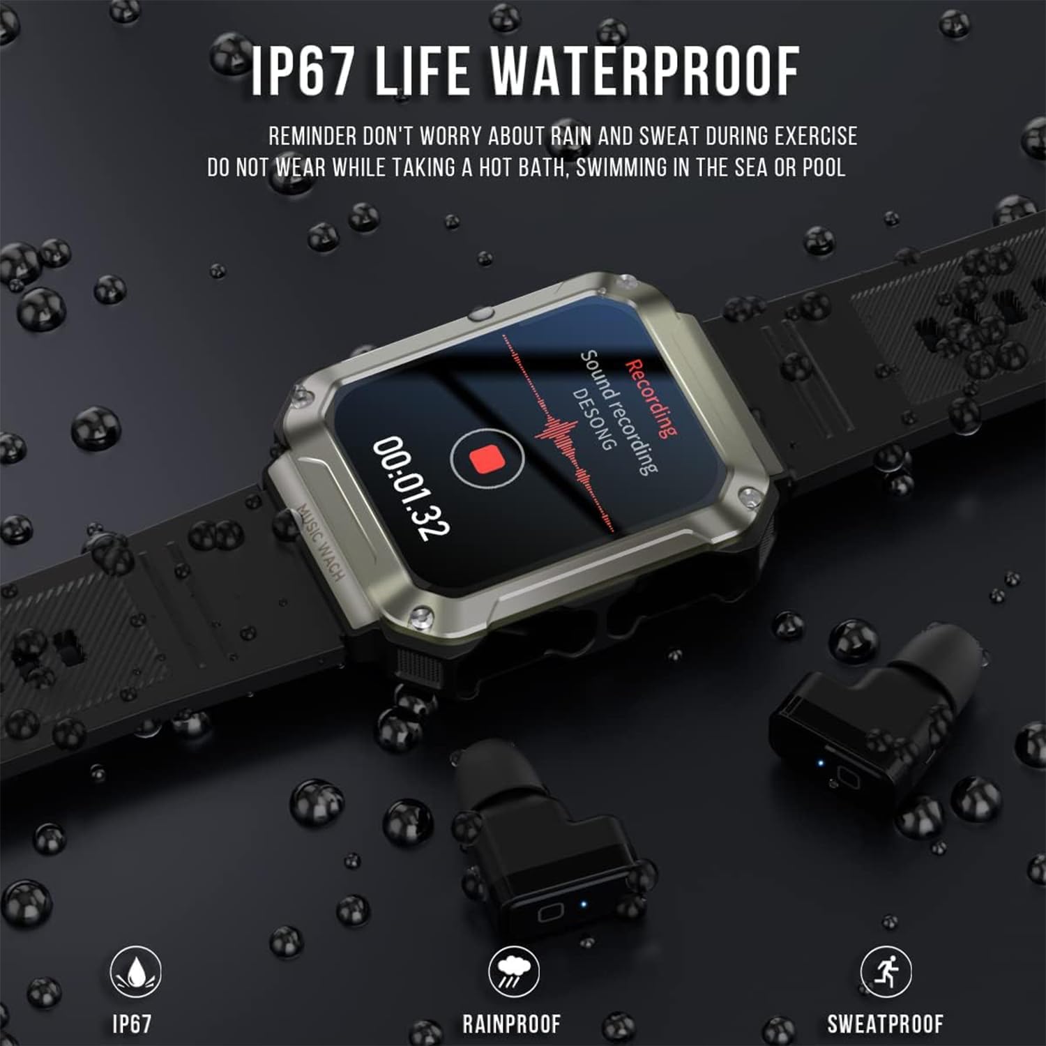3-in-1 T93 Smart Watch with 1.96