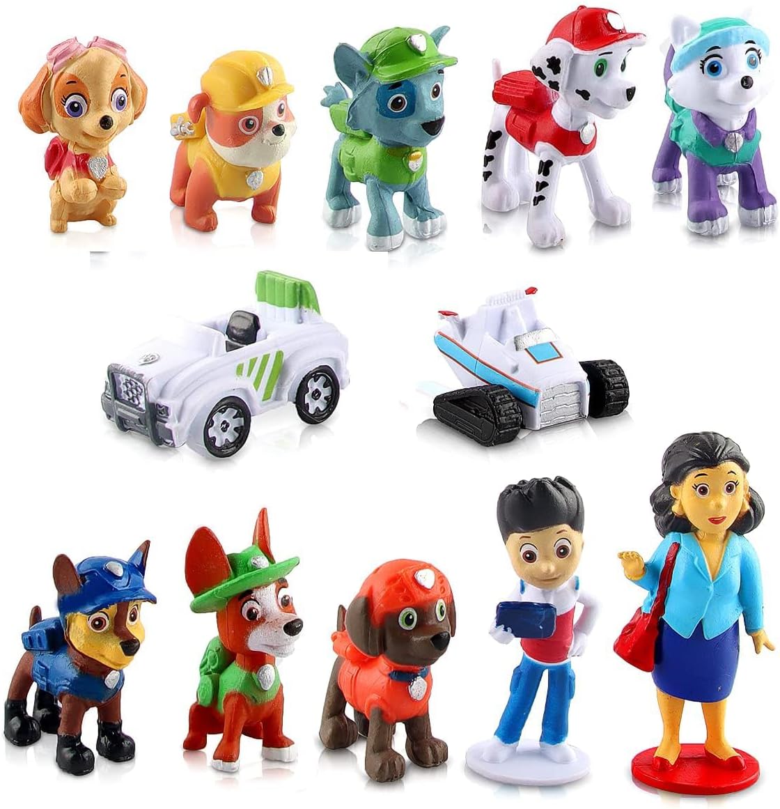 Paw Patrol Party Cake Topper Set – 12 Reusable PVC Figures
