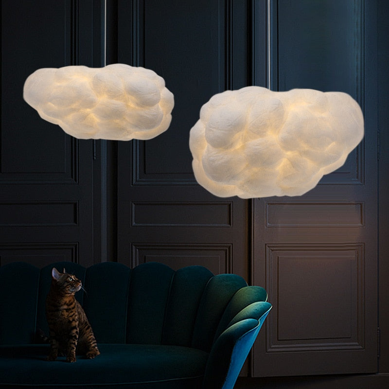 Floating White Clouds Pendant Silk Cloud Lights