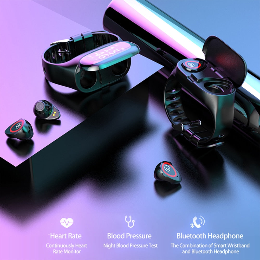M1 Newest AI Smart Watch with Bluetooth Earphone 