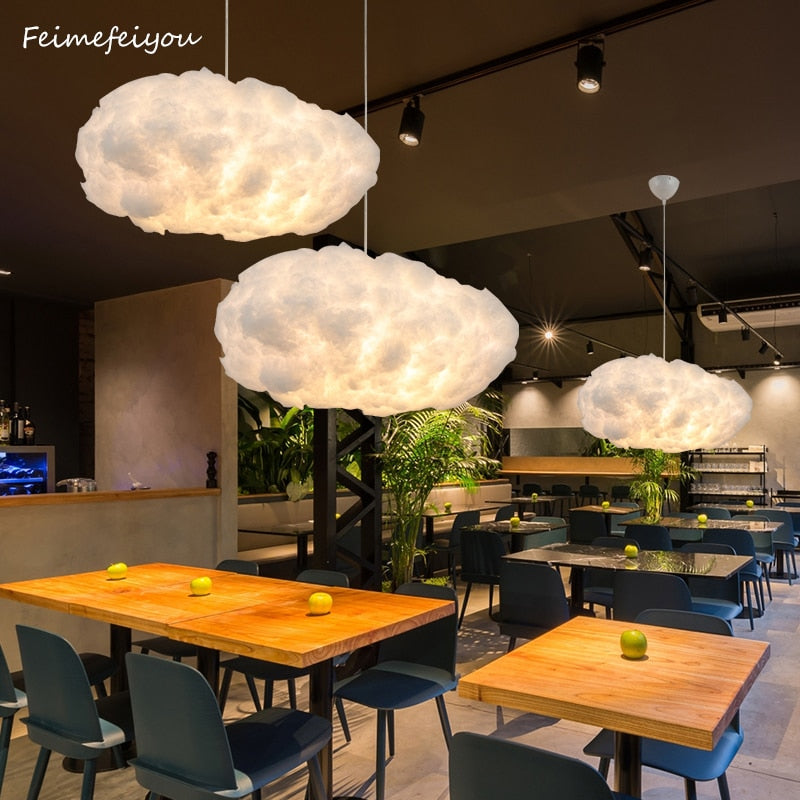 Floating White Clouds Pendant Silk Cloud Lights