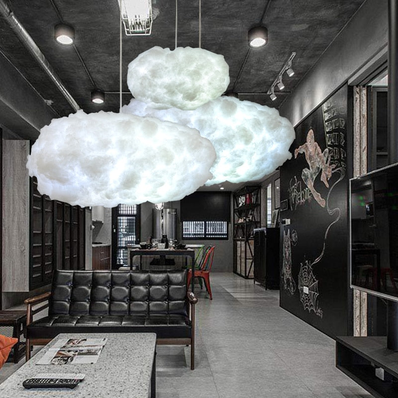 Floating White Clouds Pendant Silk Cloud Lights