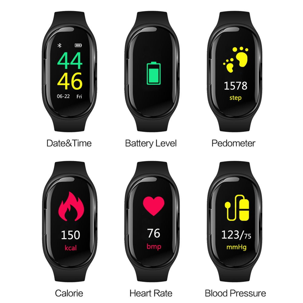 M1 Newest AI Smart Watch with Bluetooth Earphone 