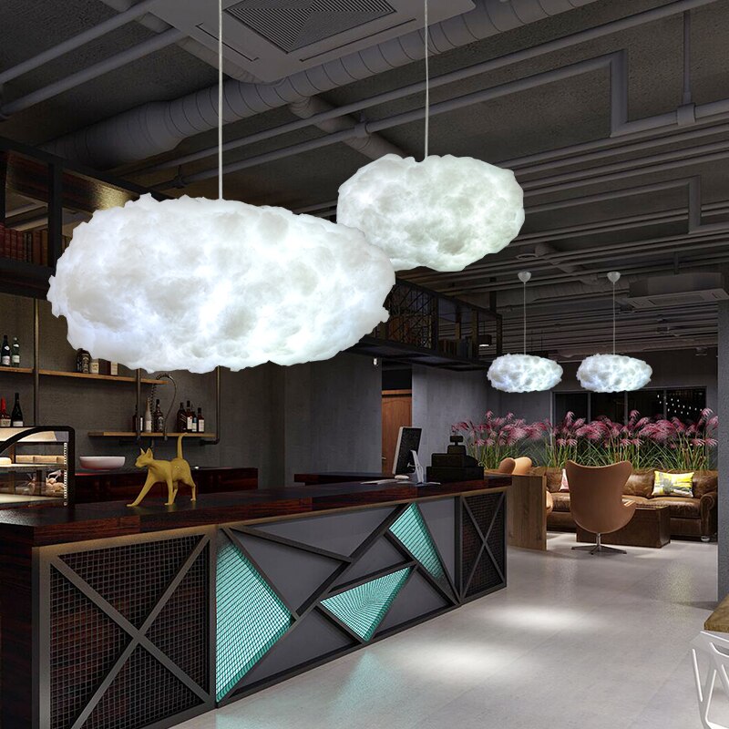 Floating White Clouds Pendant Silk Cloud Lights